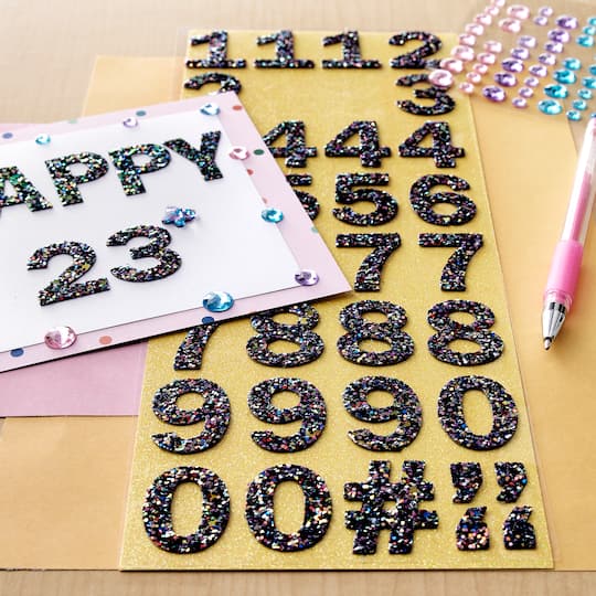 Red & Blue Glitter Number Stickers by Recollections™